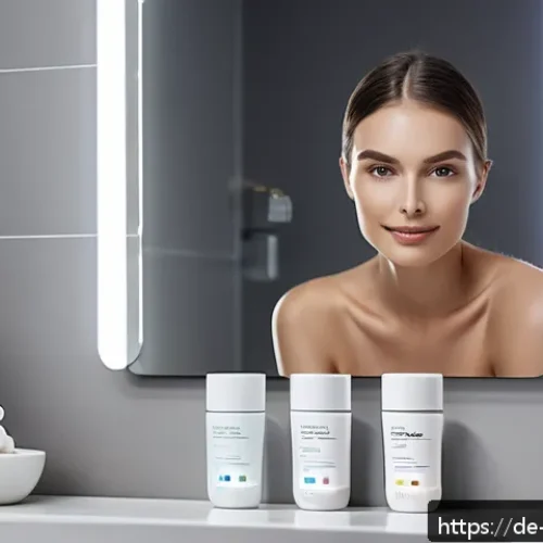 Home 17 퍼스널 케어 제품의 사용자 경험 향상 전략 - A modern bathroom scene featuring a sleek smart skincare device with integrated sensors and a digita...